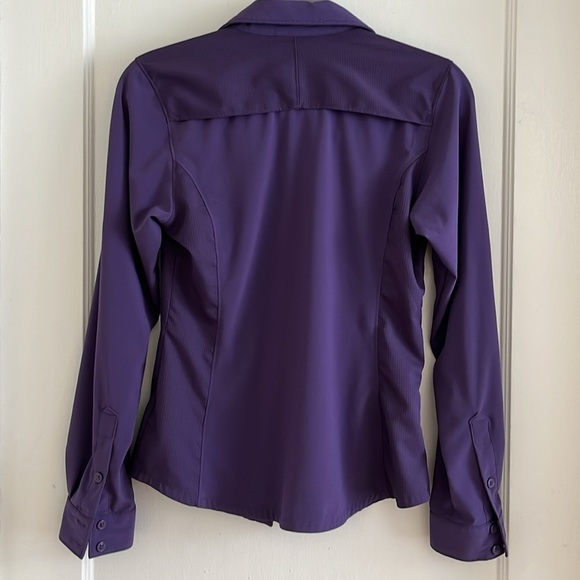 Columbia XS Omni-Shade Sun Protection Sunshirt Deep Purple Button Down Top - Picture 4 of 15